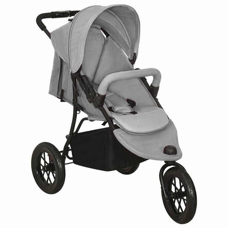 Chargez l'image dans la visionneuse de la galerie, Vidaxl kinderwagen staal lichtgrijs
