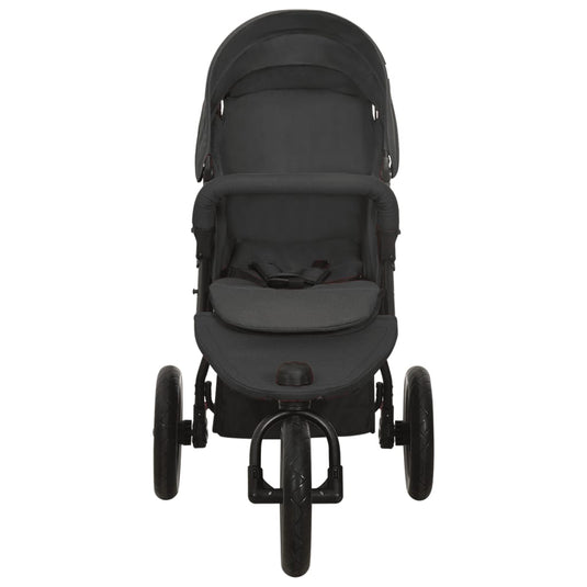Vidaxl kinderwagen staal antracietkleurig