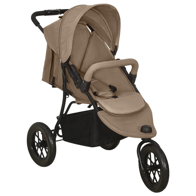 Load image into Gallery viewer, Vidaxl kinderwagen staal taupe
