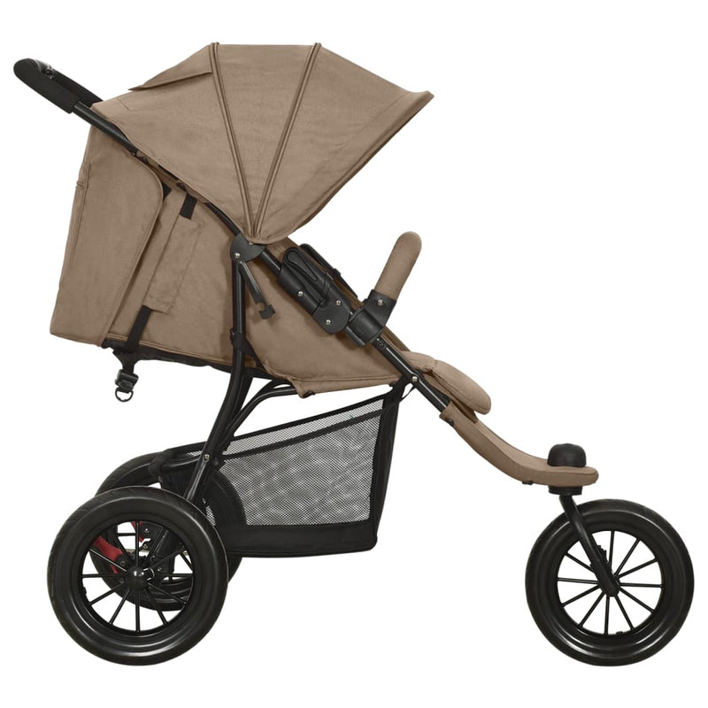 Load image into Gallery viewer, Vidaxl kinderwagen staal taupe

