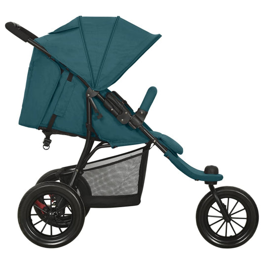VidaXL Kinderwagen staal groen