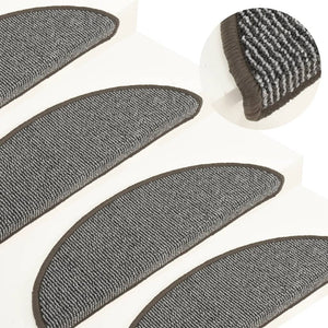 Vidaxl trapmatten 15 st 56x17x3 cm grijs halfrond