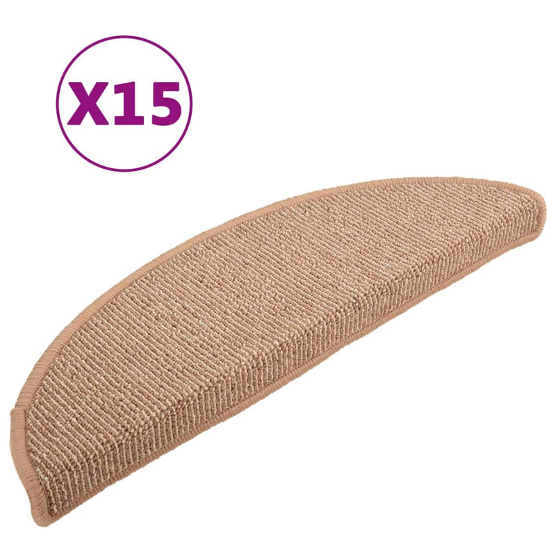 Load image into Gallery viewer, Vidaxl trapmatten 15 st 56x17x3 cm lichtbruin halfrond
