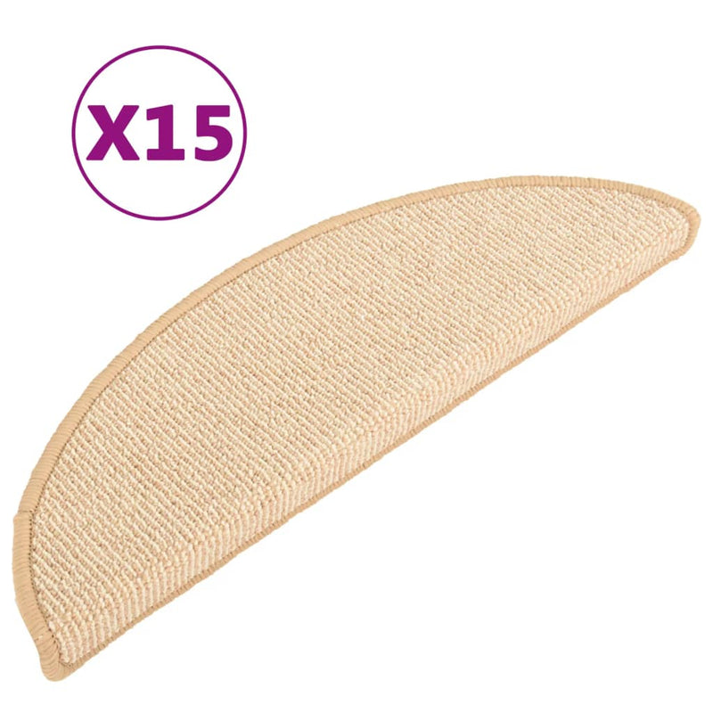 Load image into Gallery viewer, Vidaxl trapmatten 15 st 56x17x3 cm crème halfrond
