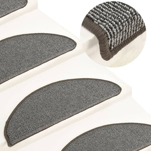 Vidaxl trapmatten 15 st 65x21x4 cm grijs halfrond groot