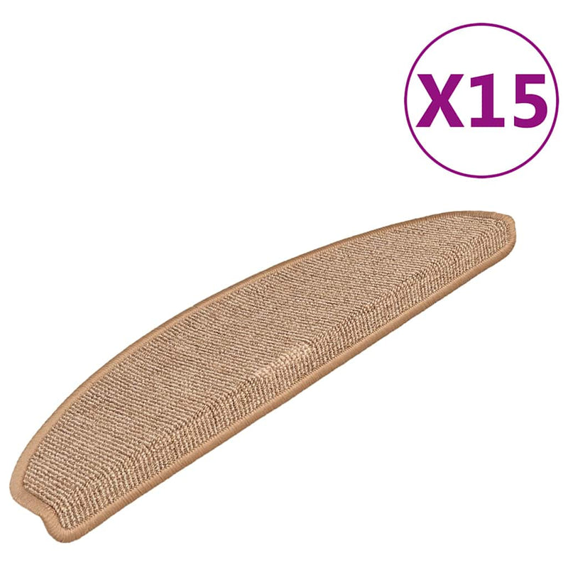 Load image into Gallery viewer, Vidaxl trapmatten 15 st 65x21x4 cm lichtbruin halfrond groot
