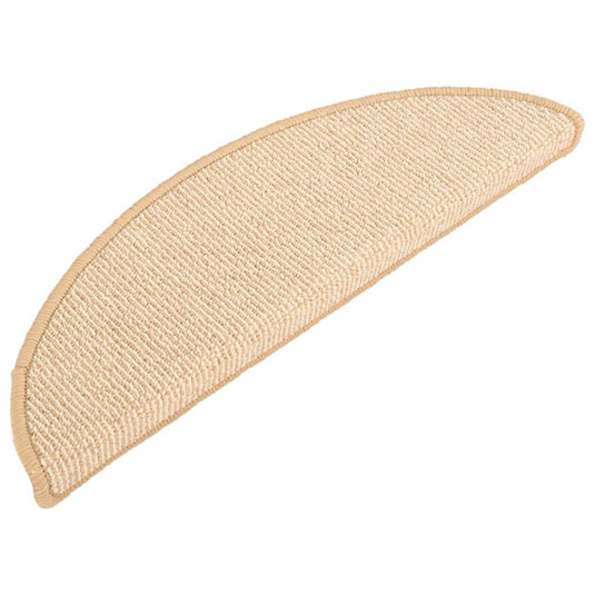 Vidaxl trapmatten 15 st 65x21x4 cm crème halfrond groot