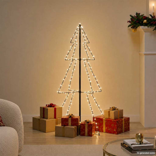 Vidaxl kegelkerstboom 160 led's binnen en buiten 78x120 cm