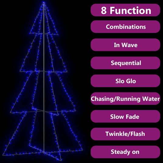 Vidaxl kegelkerstboom 360 led's binnen en buiten 143x250 cm