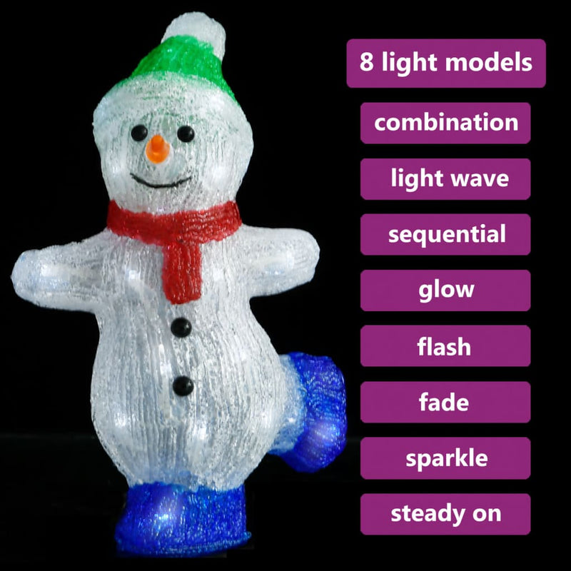 Load image into Gallery viewer, Vidaxl kerstfiguur sneeuwman led binnen en buiten 30 cm acryl
