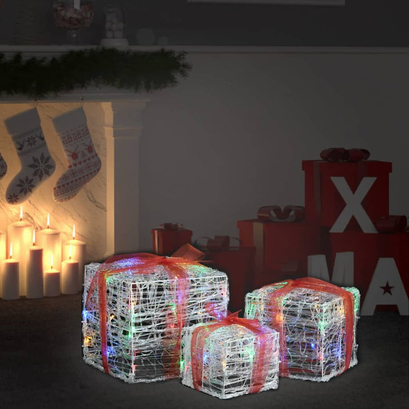 Load image into Gallery viewer, Vidaxl kerstverlichting geschenkdozen 3 st decoratief acryl kleurrijk
