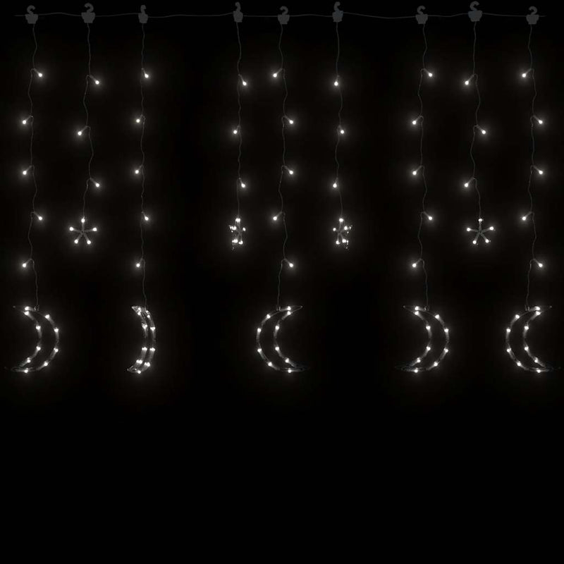 Load image into Gallery viewer, Vidaxl lichtslinger ster en maan afstandsbediening 138 led's koudwit

