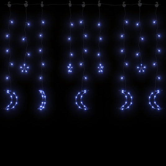 Vidaxl lichtslinger ster en maan afstandsbediening 138 led's blauw