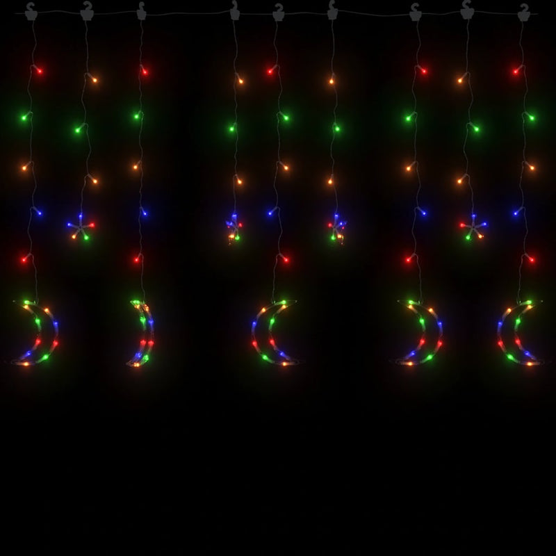 Load image into Gallery viewer, Vidaxl lichtslinger ster en maan 138 led's meerkleurig
