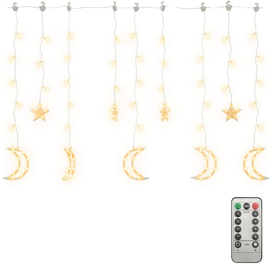 Vidaxl lichtslinger ster en maan afstandsbediening 345 led's warmwit