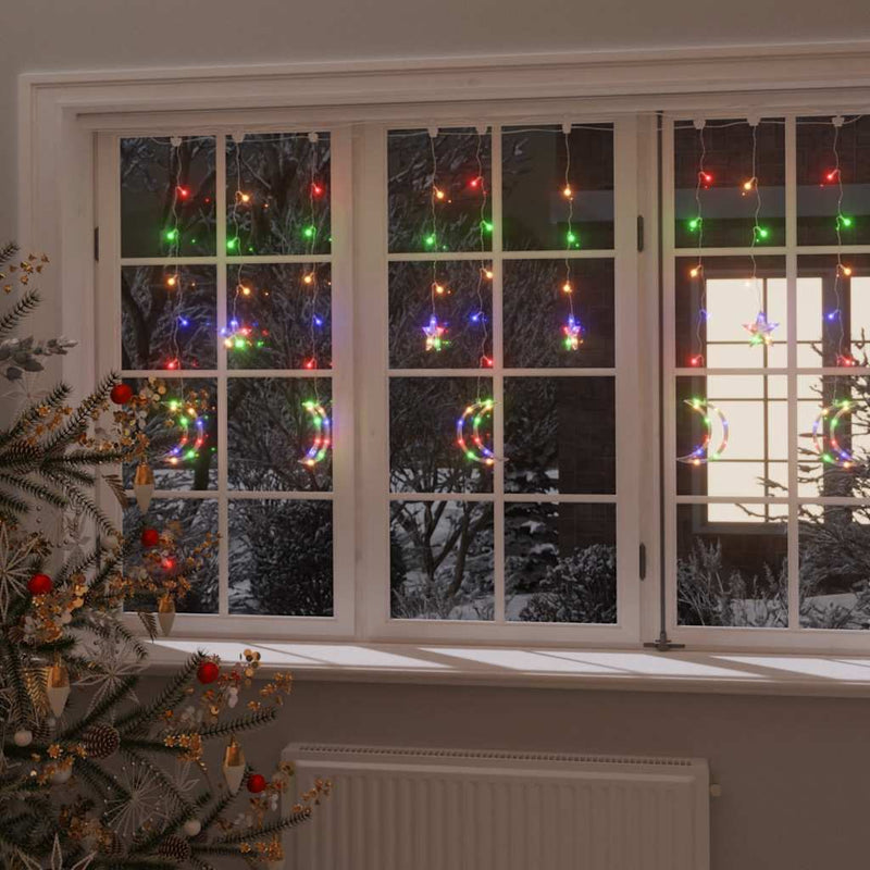 Load image into Gallery viewer, Vidaxl lichtslinger ster en maan 345 led's meerkleurig
