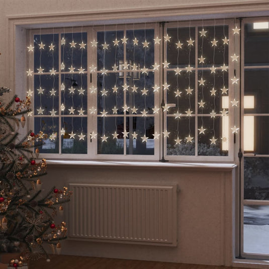 VidaXL Lichtsnoergordijn sterren met 500 LED's en 8 functies warmwit