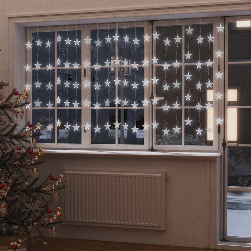 Load image into Gallery viewer, Vidaxl lichtsnoergordijn sterren met 500 led's en 8 functies koudwit
