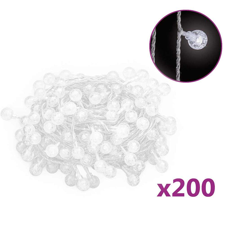 Load image into Gallery viewer, Vidaxl lichtsnoer met 200 led's 8 functies koudwit 20 m
