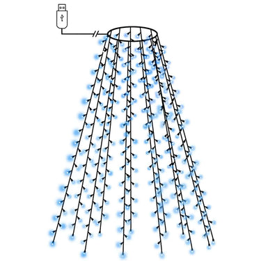 Vidaxl kerstboomverlichting met 180 led's blauw net 180 cm