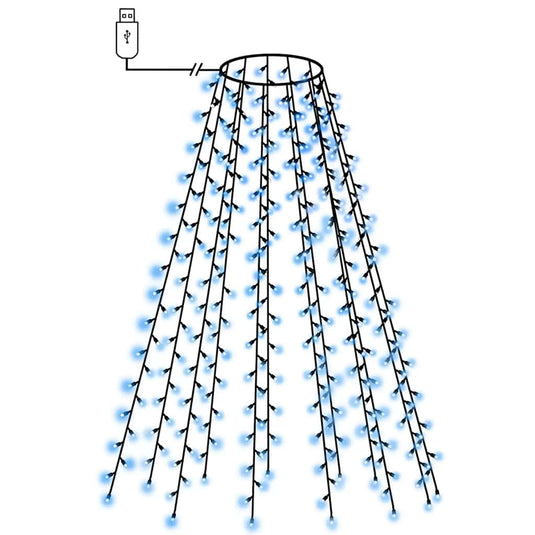Vidaxl kerstboomverlichting met 210 led's blauw net 210 cm