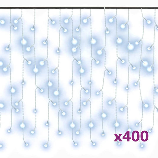 Vidaxl lichtgordijn met 400 led's en 8 functies 10 m koudwit