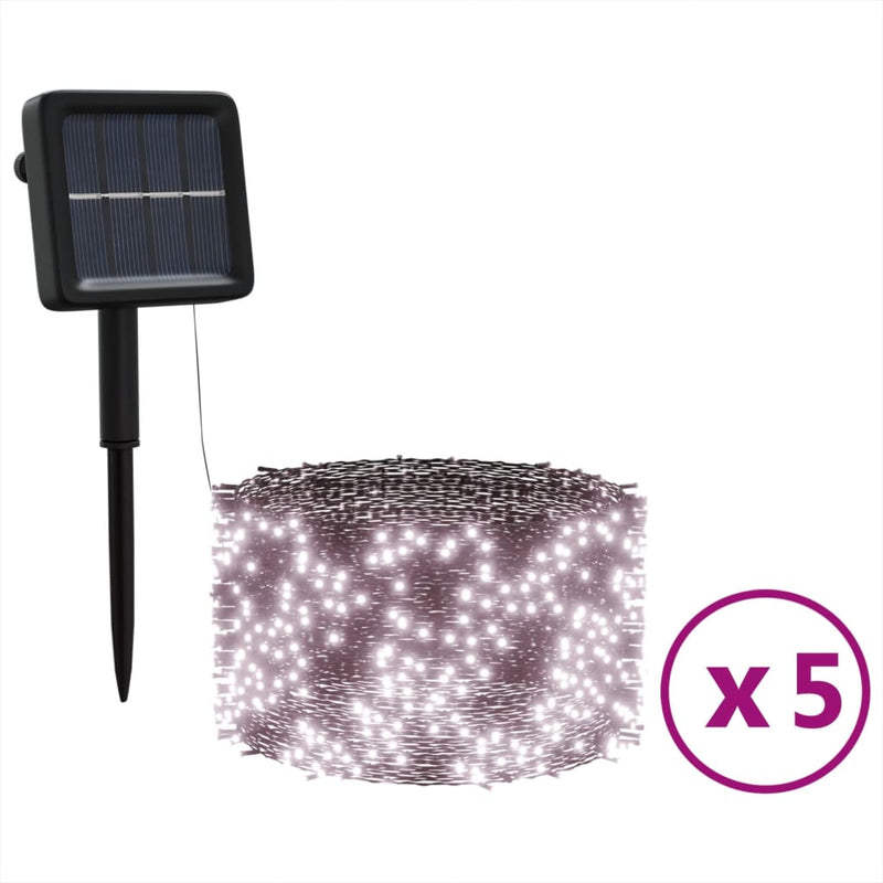 Load image into Gallery viewer, Vidaxl 5 st lichtslinger met 200 led's solar binnen buiten warmwit
