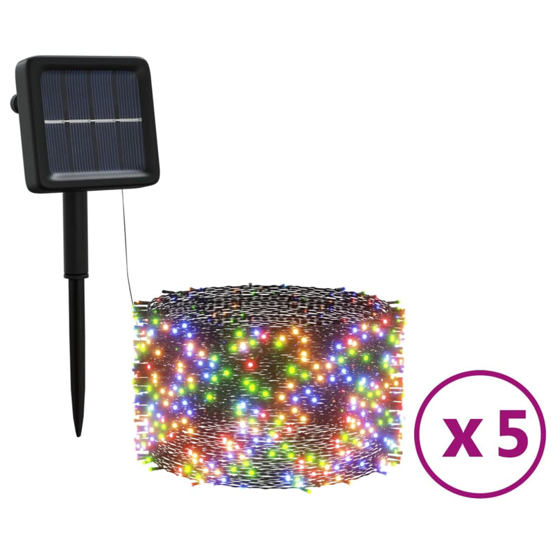 Load image into Gallery viewer, Vidaxl 5 st lichtslinger met 200 led's solar binnen buiten meerkleurig
