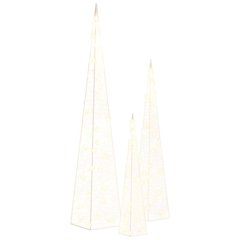 Load image into Gallery viewer, VidaXL Lichtkegelset decoratief LED 30 45 60 cm acryl warmwit
