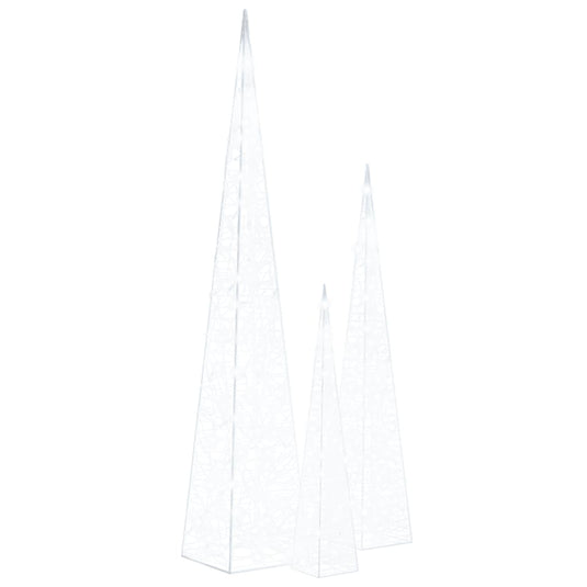 Vidaxl lichtkegelset decoratief led 60 90 120 cm acryl koudwit