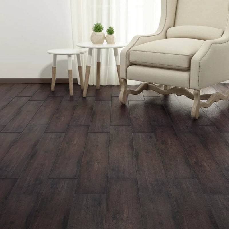 Load image into Gallery viewer, Vidaxl vloerplanken zelfklevend 5,21 m² 2 mm pvc donkerbruin
