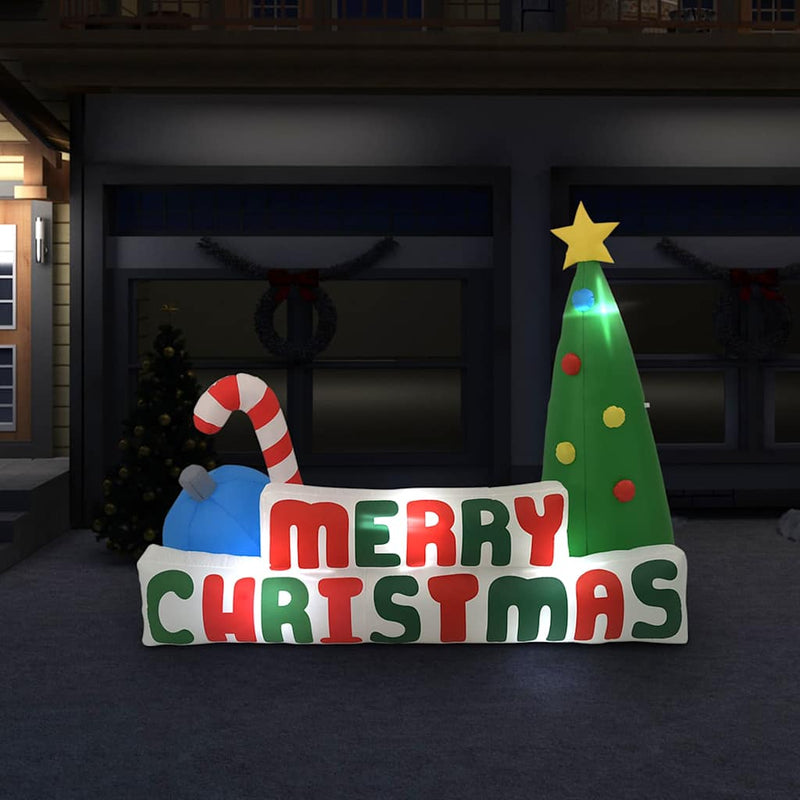 Chargez l'image dans la visionneuse de la galerie, Vidaxl kerstboom merry christmas opblaasbaar led 240x188 cm
