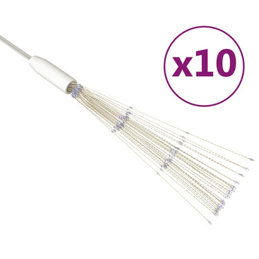 VidaXL 10 st Kerstverlichting vuurwerk 1400 LED's buiten 20 cm blauw
