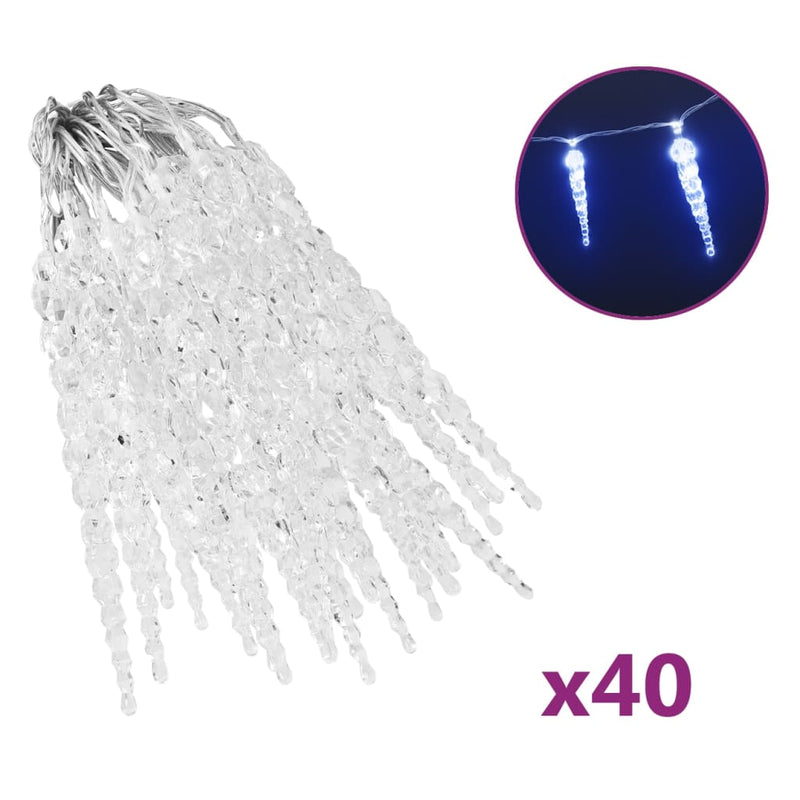 Load image into Gallery viewer, VidaXL Kerstverlichting ijspegel met 40 LED's acryl blauw
