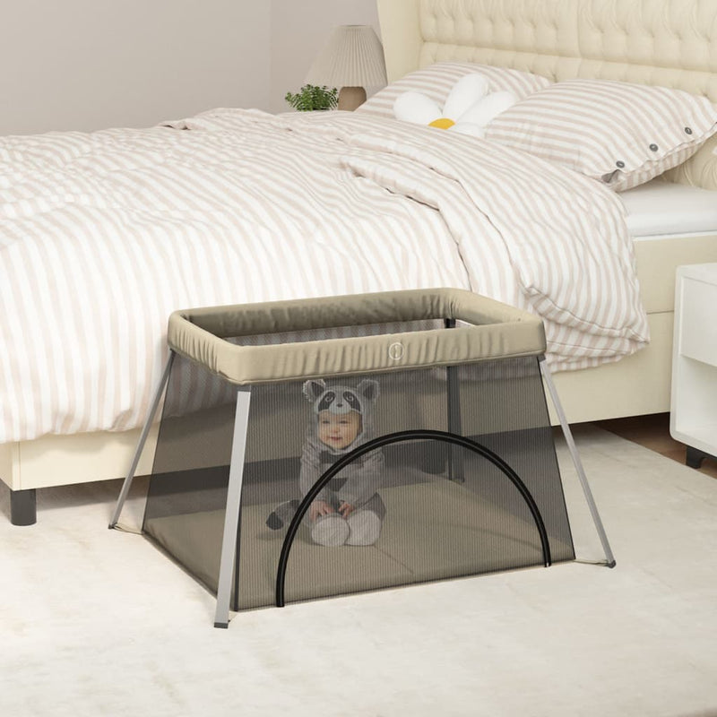 Load image into Gallery viewer, Vidaxl babybox met matras linnen taupe
