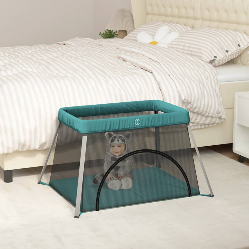 Load image into Gallery viewer, Vidaxl babybox met matras linnen groen
