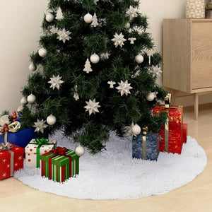 Vidaxl kerstboomrok wit 90 cm imitatiebont