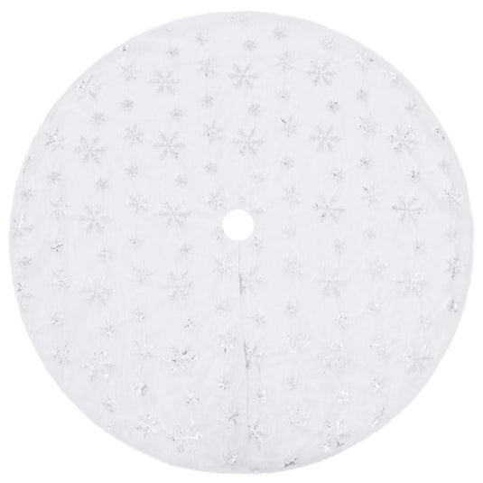 Vidaxl luxe kerstboomrok wit 122 cm imitatiebont
