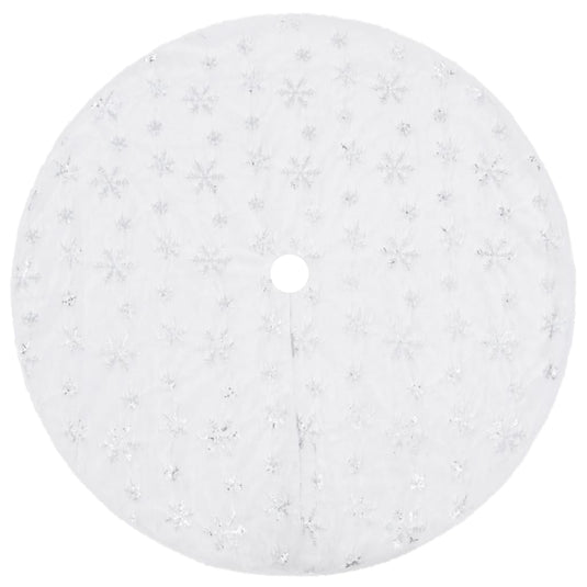 Vidaxl luxe kerstboomrok wit 150 cm imitatiebont