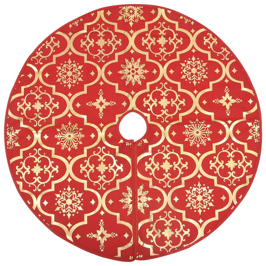 Vidaxl luxe kerstboomrok met sok rood 150 cm stof