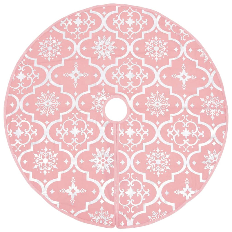 Afbeelding laden in galerijviewer, Vidaxl kerstboomrok luxe met sok 122 cm stof roze
