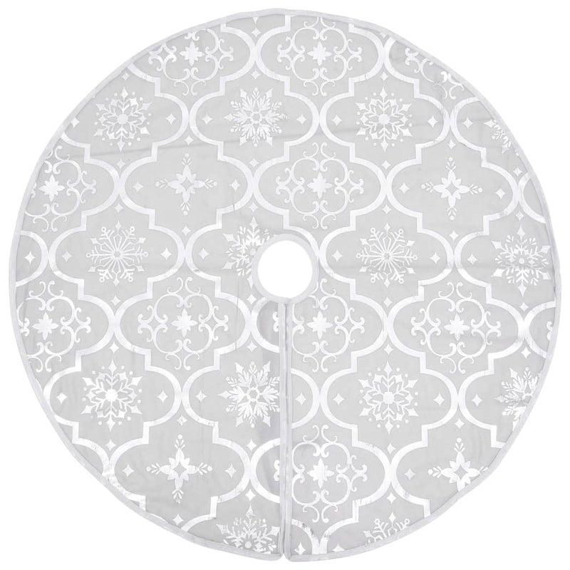 Load image into Gallery viewer, Vidaxl kerstboomrok luxe met sok 150 cm stof wit
