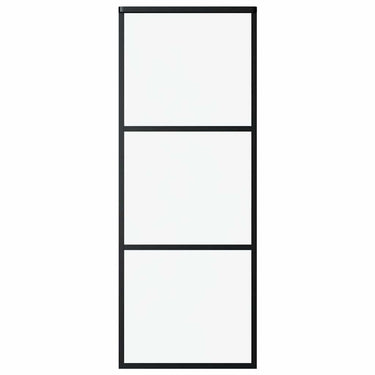Vidaxl schuifdeur 3-panelen 76x205 cm esg-glas en aluminium zwart