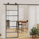 Vidaxl schuifdeur 76x205 cm esg-glas en aluminium zwart