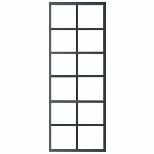 Vidaxl schuifdeur 76x205 cm esg-glas en aluminium zwart