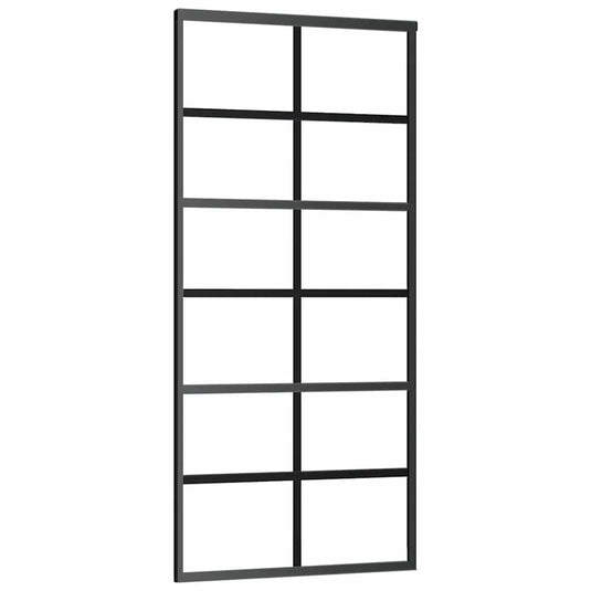 Vidaxl schuifdeur 90x205 cm esg-glas en aluminium zwart
