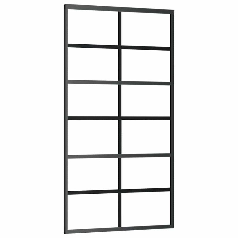 Load image into Gallery viewer, Vidaxl schuifdeur 102x205 cm esg-glas en aluminium zwart
