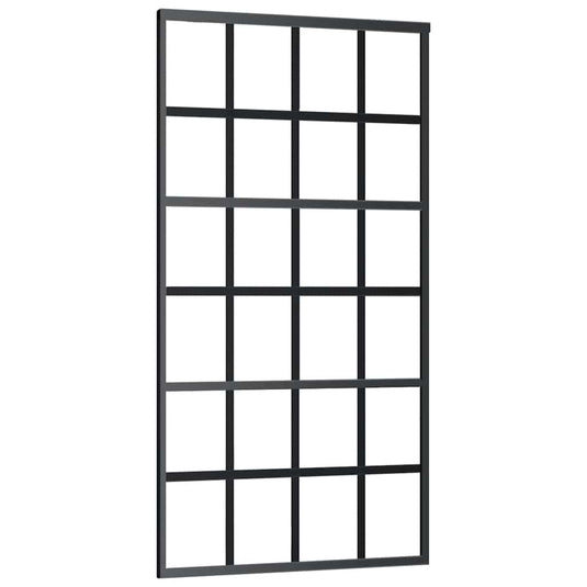 Vidaxl schuifdeur 102x205 cm esg-glas en aluminium zwart