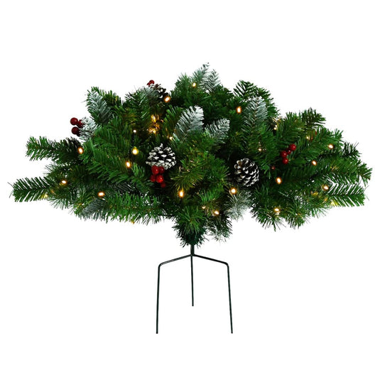 Vidaxl kerstdecoratie met verlichting 40 cm pvc groen