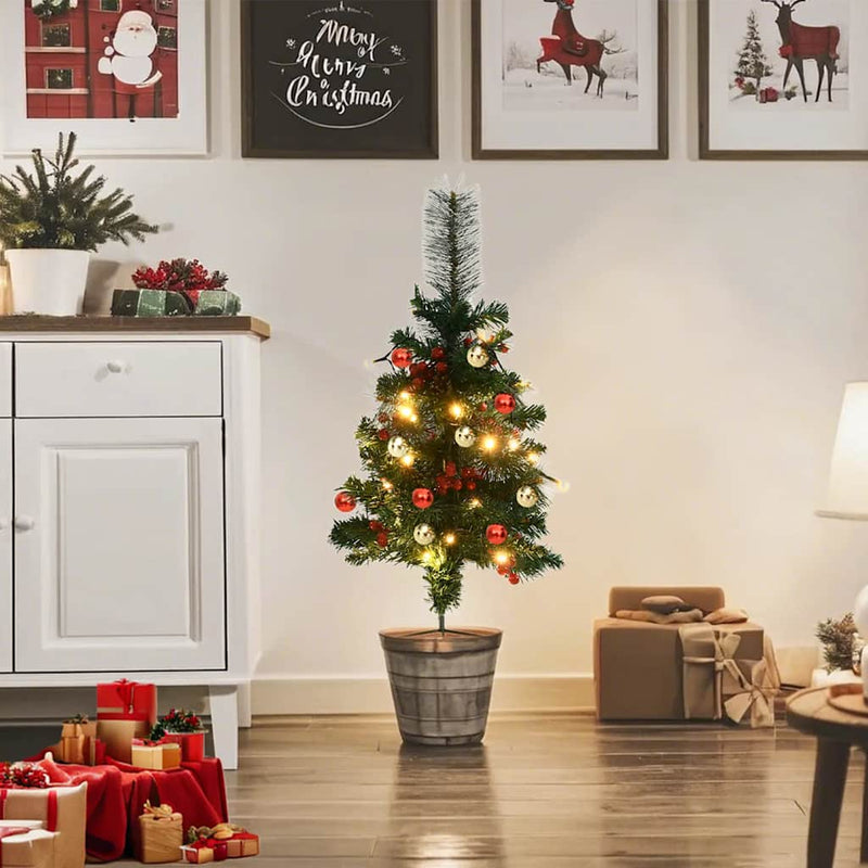 Load image into Gallery viewer, Vidaxl tuinkerstbomen 2 st met verlichting 76 cm pvc
